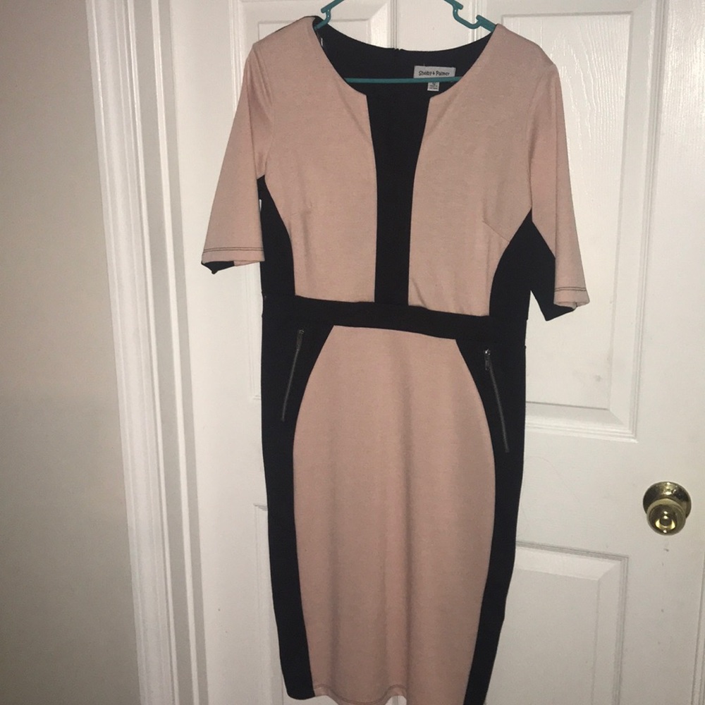 Light pink and black dress
